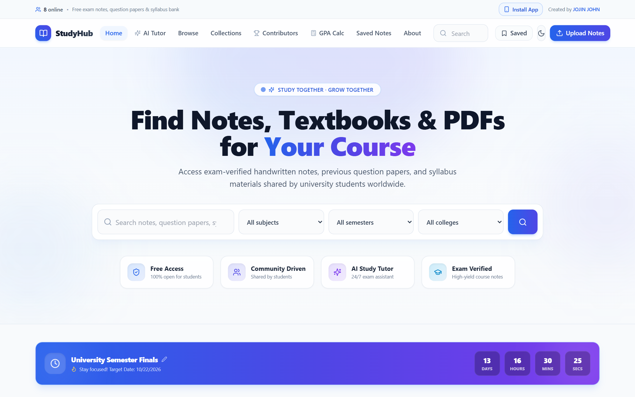 StudyHub real-time live preview